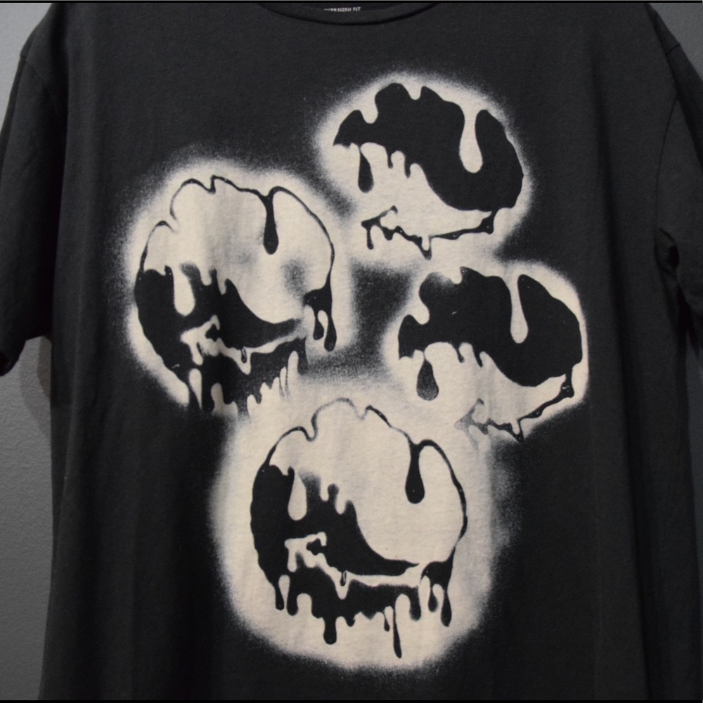 All Saints Melted Smiley Graphic Crewneck T-shirt